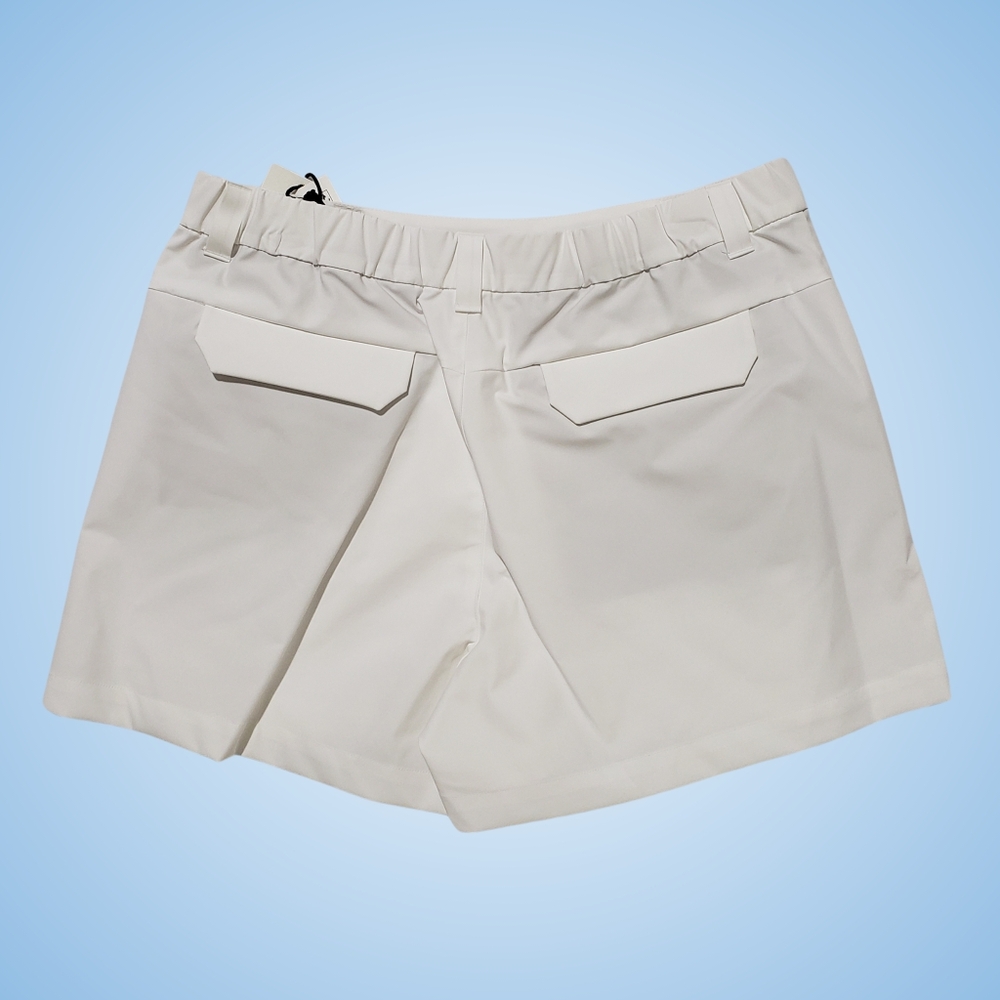 TILLEY Tech Stretch Woven Inverted Front Pleat Skort Women Large White NWT - Picture 4 of 5